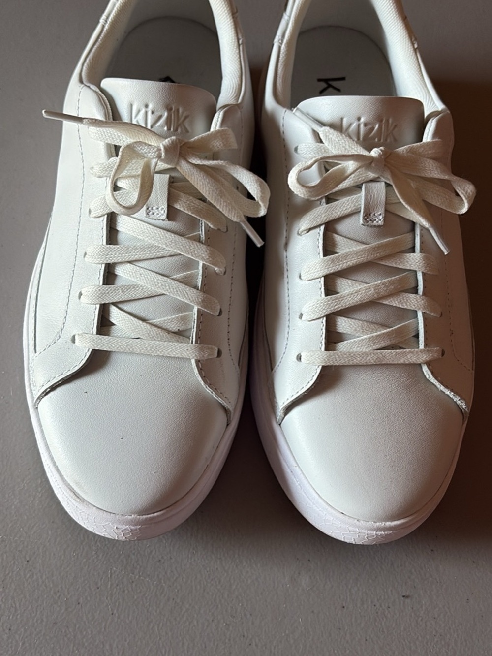 Women’s White Leather Lace-Up Sneaker, slipins